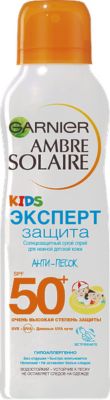Солнцезащитный сухой спрей Garnier Ambre Solaire Kids "Эксперт защита" Анти-песок SPF 50, 200 мл