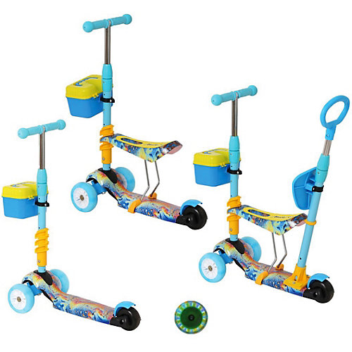 Трёхколёсный самокат 3 в 1 Moby Kids "Сундучок", 120/100 мм от Moby Kids