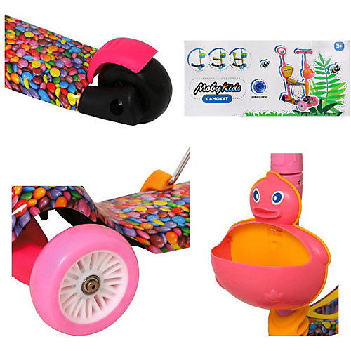 Трёхколёсный самокат 3 в 1 Moby Kids "Утёнок", 120/100 мм от Moby Kids