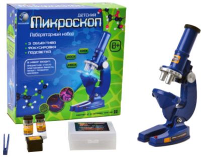 Микроскоп с тремя объективами и подсветкой Tongde