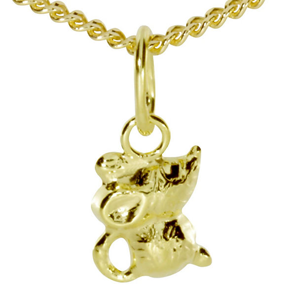 Kette mit Anhänger - Mäuschen - Gold 333/000 - , Halsketten