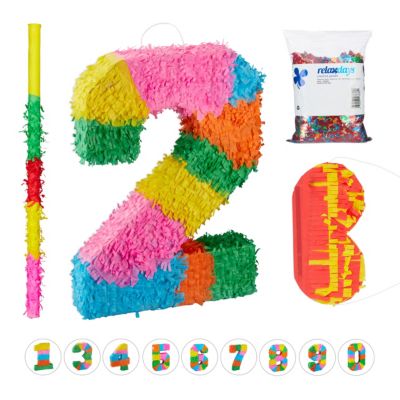 relaxdays Pinata Set Zahl 2