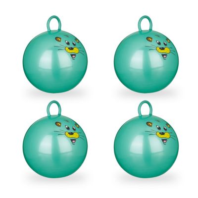 3er Set Hüpfball Set Kinder Sprungball grün Jumping Ball Maus-Motiv Gummiball 