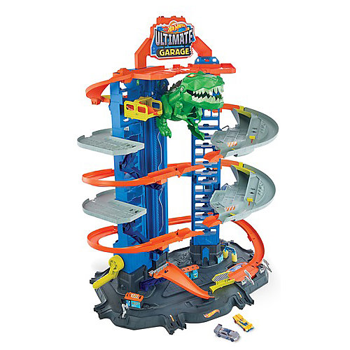Автотрек Hot Wheels City "Невообразимый гараж с тираннозавром" от Mattel