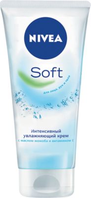 Крем для лица, рук и тела Nivea Soft с маслом жожоба и витамином Е, 75 мл
