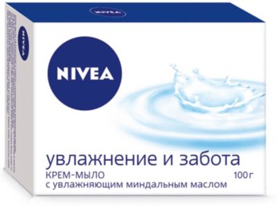 Крем-мыло Nivea "Увлажнение и забота" с миндальным маслом, 100 г