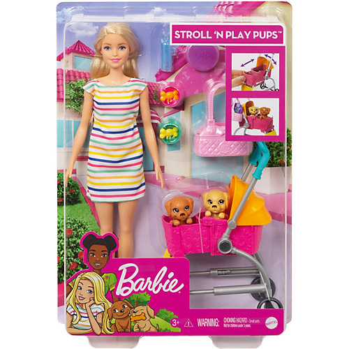 Игровой набор Barbie Кукла с щенками в коляске от Mattel