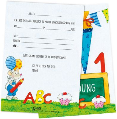Einladungspostkarten Einschulung, 8 Stück Din A6 2