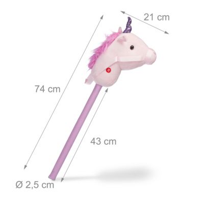 Steckenpferd Einhorn Plüsch rosa lila mit Sound Effekt Mädchen Kinder Unicorn 