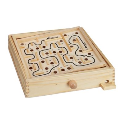6 Mini Geschicklichkeitsspiele Holz Retro Reisespiele Labyrinth 
