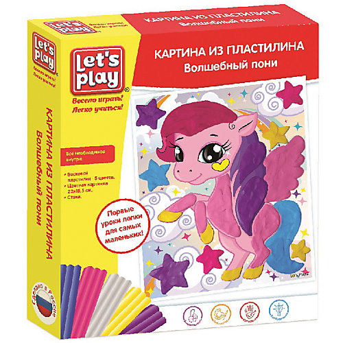Набор для творчества Let`s Play "Картина из пластилина: волшебный пони" от Let`s Play