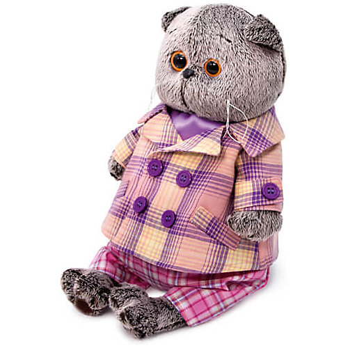 Мягкая игрушка Budi Basa Кот Басик в пиджаке в сиреневую клетку, 30 см от Budi Basa