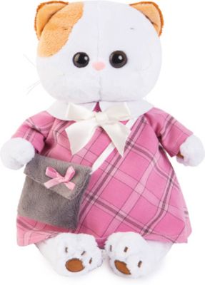 Мягкая игрушка Budi Basa Кошечка Ли-Ли в розовом платье с серой сумочкой, 24 см