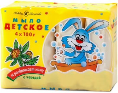 Туалетное мыло Невская косметика Детское с чередой, 4 шт по 100 г