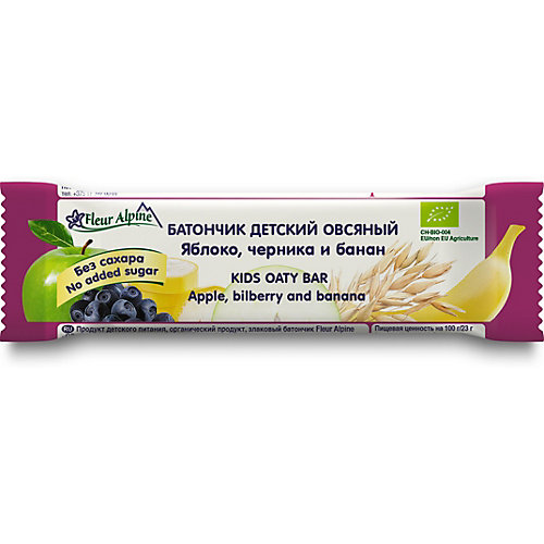 Батончики Fleur Alpine яблоко, черника, банан, с 3 лет, 16 шт по 23 г от Fleur Alpine
