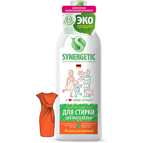 Гель для стирки цветного белья Synergetic, 750 мл
