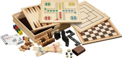 Mehrfarbig Spielesammlung 9 in 1 Klassische Gesellschaftsspiele aus Holz 