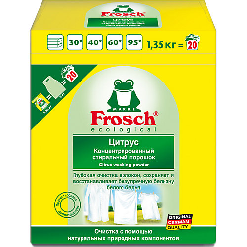 Стиральный порошок Frosch Цитрус с отбеливателем, 1,35 кг