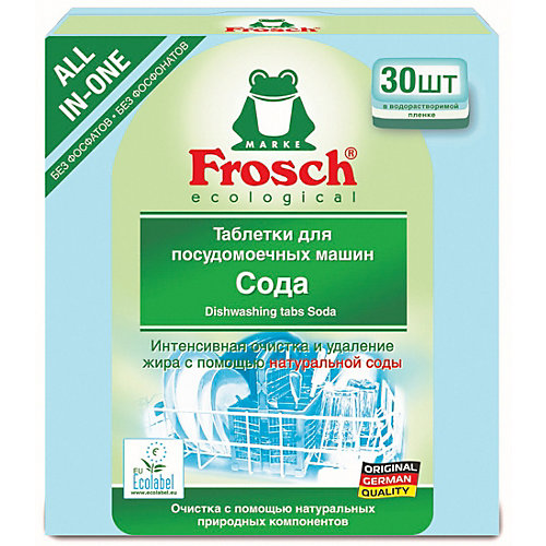 Таблетки для мытья посуды Frosch Сода, 30 шт