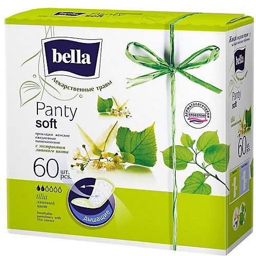 Ежедневные прокладки Bella Panty Herbs Tilia с экстрактом липового цвета, 60 шт