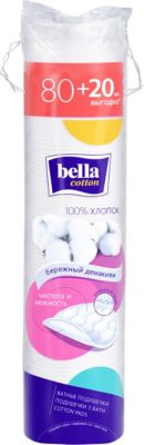 Ватные подушечки Bella, 80 + 20 шт