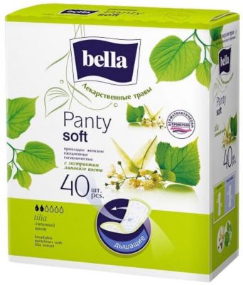 Ежедневные прокладки Bella Panty Herbs Tilia с экстрактом липового цвета, 40 шт