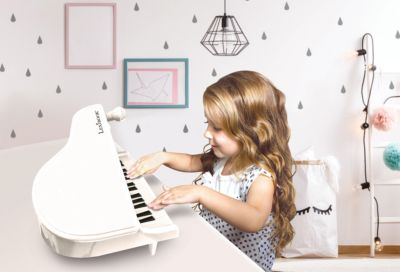 LEXIBOOK Elektronisches Mini-Flügel Piano mit Mikrofon und leuchtenden Tasten 