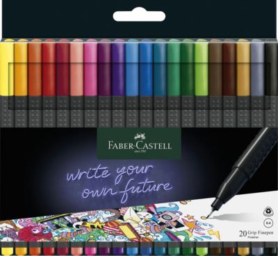 Набор капиллярных ручек Faber-Castell Grip finepen, 20 цветов