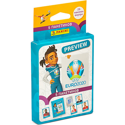 Блистер с наклейками Panini EURO 2020 PREVIEW, 5 пакетиков от Panini