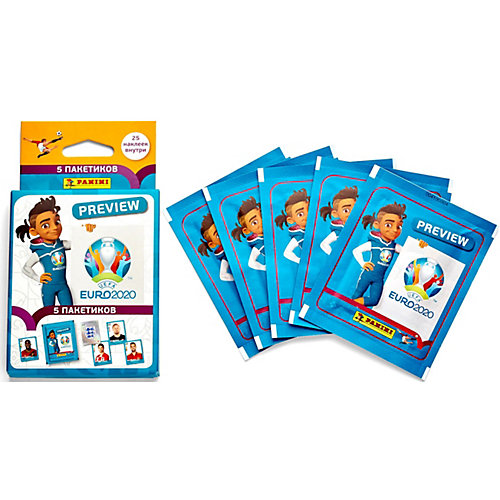 Блистер с наклейками Panini EURO 2020 PREVIEW, 5 пакетиков от Panini