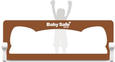 Барьер для кроватки Baby Safe Ушки, 180х66 коричневый