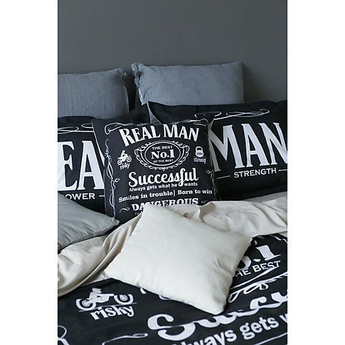 Комплект постельного белья Этель Real Man, евро - черный