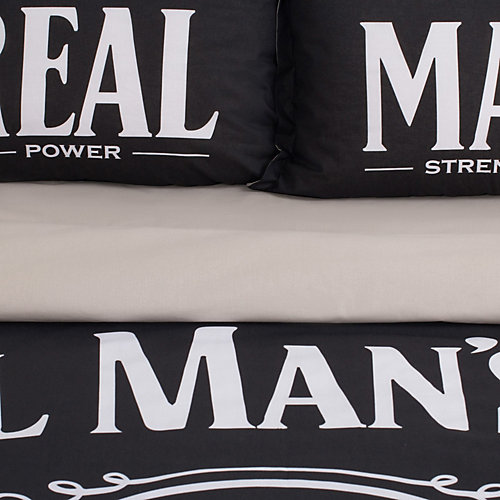 Комплект постельного белья Этель Real Man, евро - черный