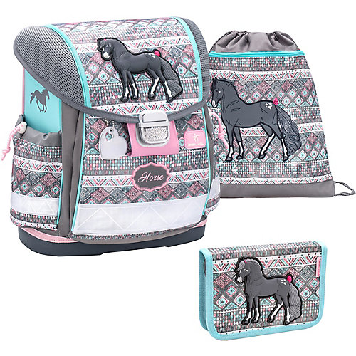 Ранец Belmil Classy Horse, с наполнением - серый от Belmil
