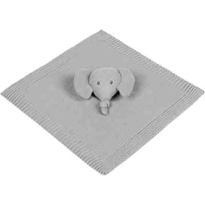 Strick-Schnuffeltuch Elefant, grau