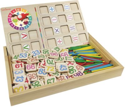 Lernkasten Erste Rechenübungen & Uhrzeit, inkl. Lernuhr und Tafel