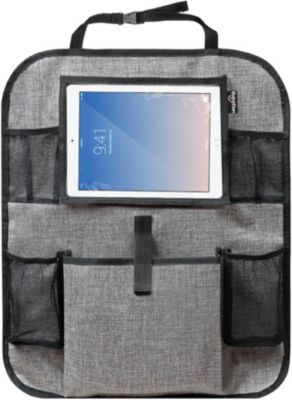 2-PACKS Auto Rückenlehnenschutz Utensilientaschen Organizer Große Aufbewahrungstasche für Reisezubehör und Spielzeug mit Tablet-Halter für Kinder Trittmatten Rücksitzbezug 