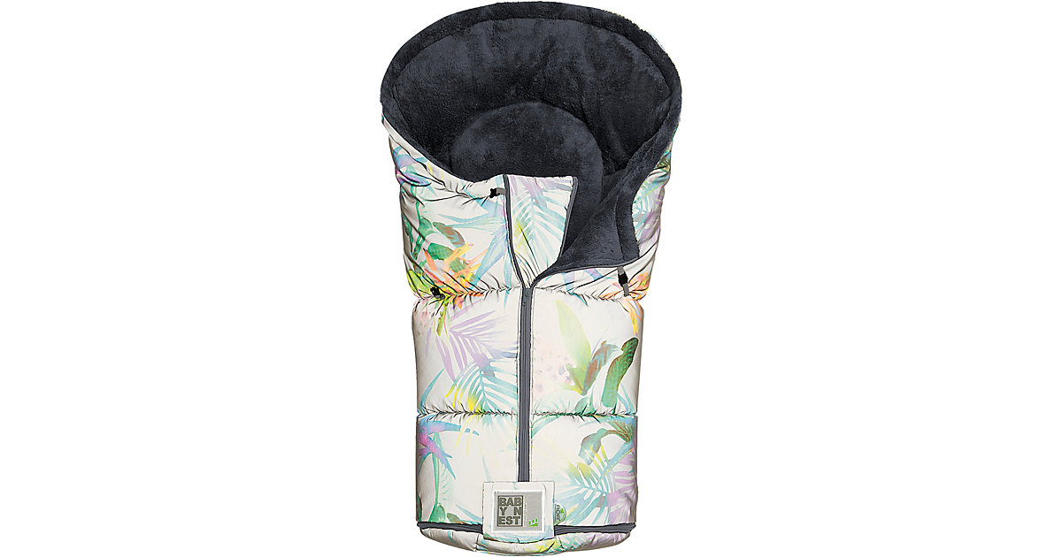Odenwälder Fußsack Reflex, silver luminous flowerprint silber-kombi