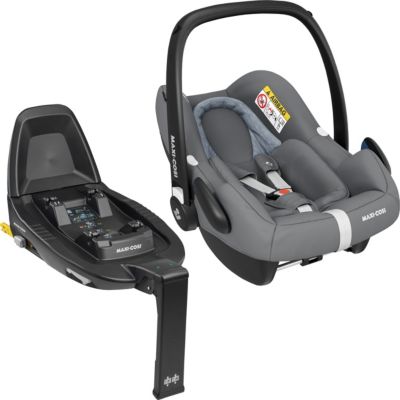 Babyschale Rock, Essential Grey + ISOFIX-Basis FamilyFix2