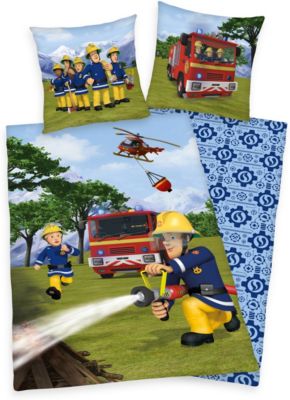 Flanell Bettwäsche Baby Feuerwehrmann Sam Notruf 112 Geschenk 100 x 135 cm NEU 