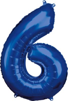 Riethmüller Folienballon dunkelblau Zahl 6 86 cm