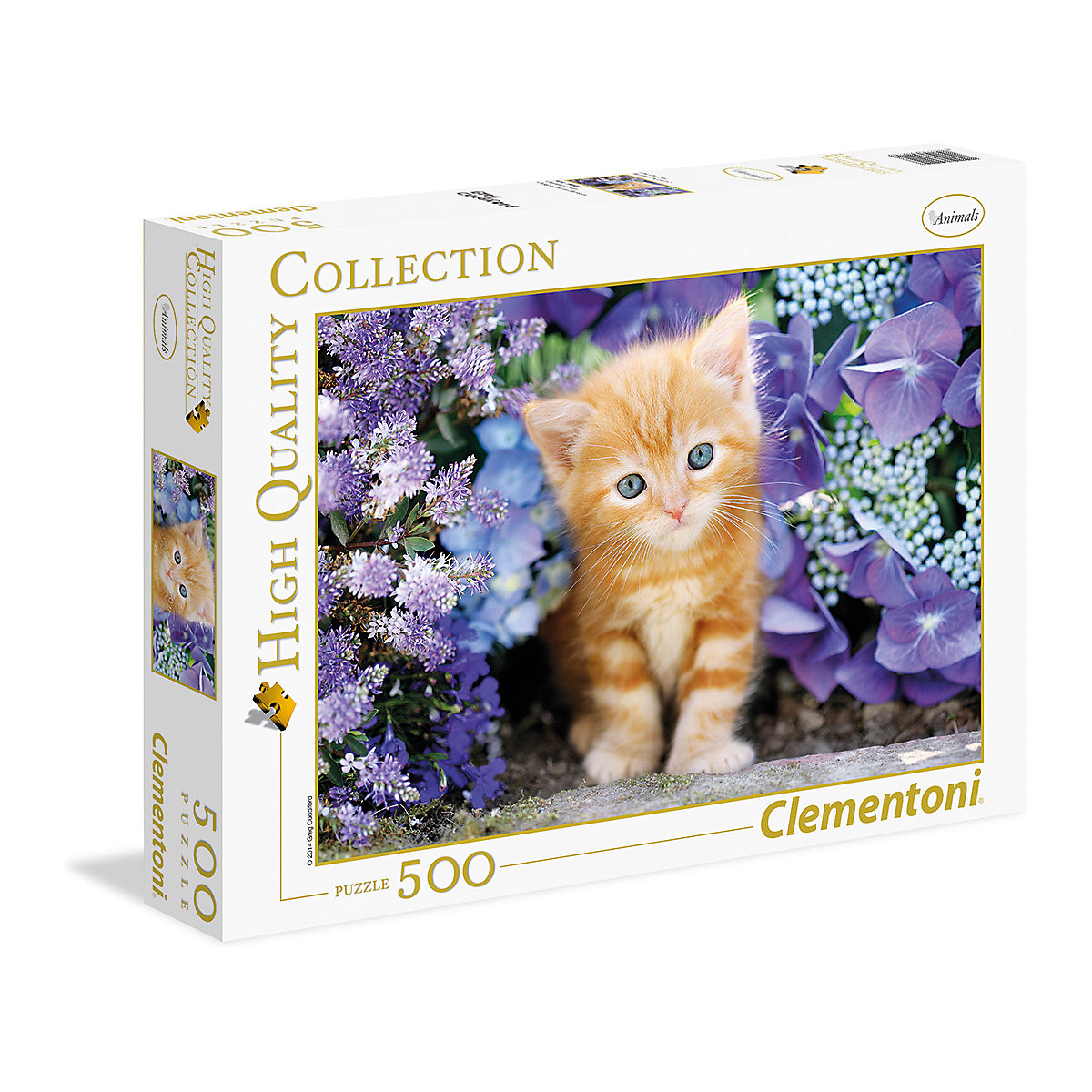 Clementoni Puzzle 500 Teile High Quality Collection Katze im Blumenmeer