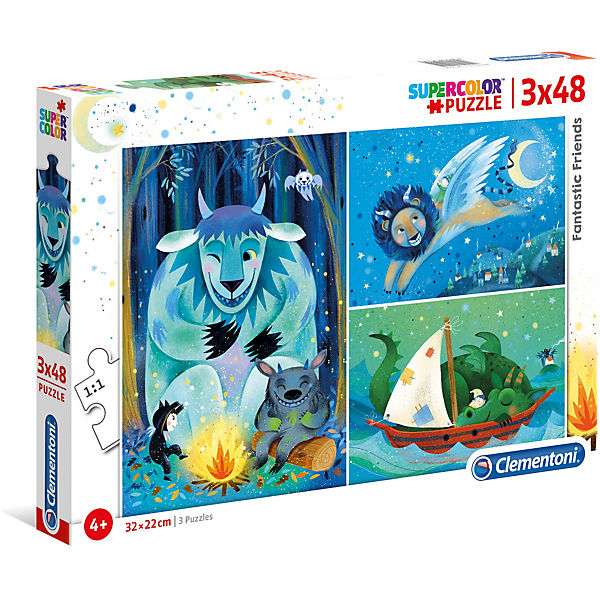 Puzzle 3 X 48 Teile Supercolor Phantastische Freunde Clementoni Mytoys