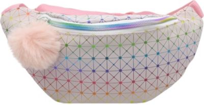 Сумочка поясная Geometry перламутровая розовая