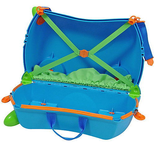 Голубой чемодан на колесиках от TRUNKI