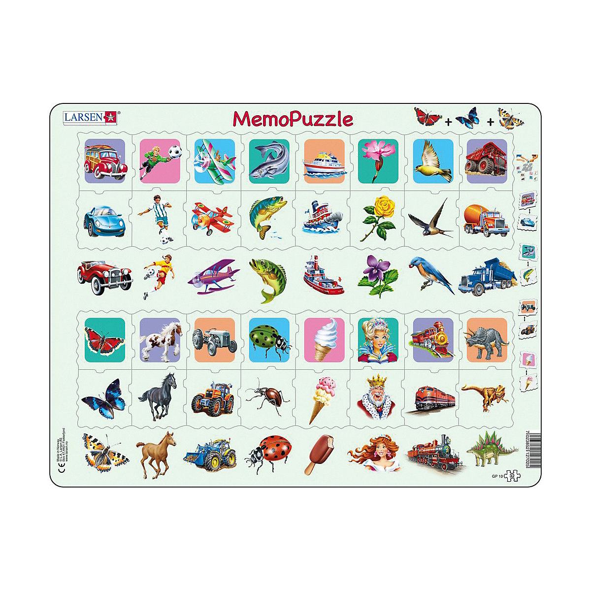 Larsen Lernpuzzle Memo-Puzzle Ähnlichkeiten 32 Teile 36 5 x 28 5 cm
