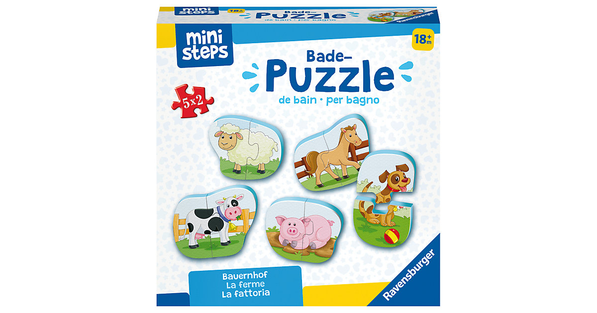 Babyspielzeug/Badespielzeug: Ravensburger ministeps® Bade-Puzzles: Bauernhof