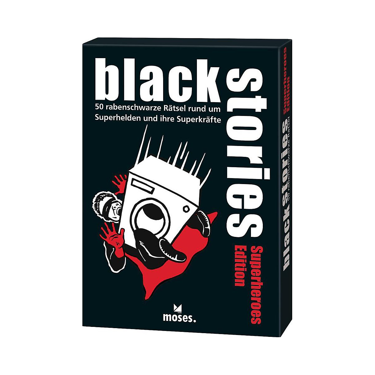 moses. Verlag Black Stories Superheroes Edition (Spiel)