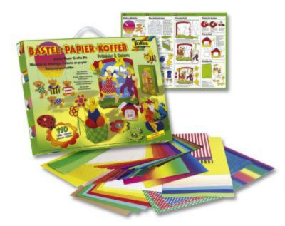folia 930 Bastelpapierkoffer Ganzjahr 110 Teile Kreativset für Kinder Basteln 