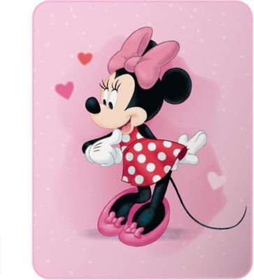 Disney Minnie Mouse Mini Maus Decke Fleece Kuschel-Decke mit Kapuze 80 x 120 cm 